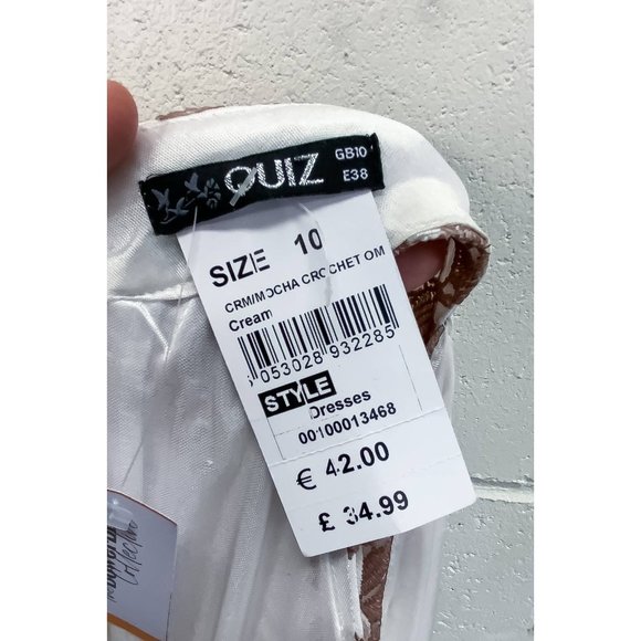 BNWT QUIZ Cream And Mocha Lace Ombre Bodycon Dress - Size 10 - Picture 5 of 6